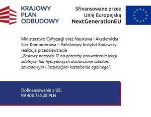Nieodpłatne przekazanie sprzętu komputerowego dla szkół w ramach Krajowego Planu Odbudowy i Zwiększania Odporności (KPO) - realizacja wskaźnika C12L