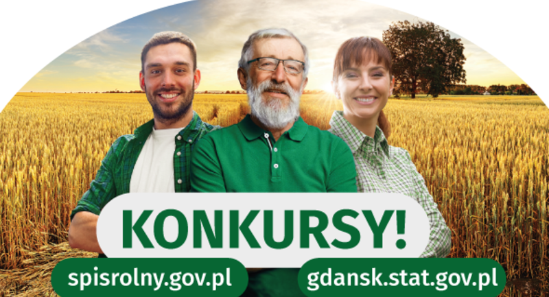 Grafika z napisem KONKURSY! spisrolny.gov.pl gdansk.stat.gov.pl