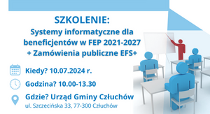 bezpłatne szkolenie "Systemy informatyczne dla beneficjentów w FEP 2021-2027 + Zamówienia publiczne EFS+
