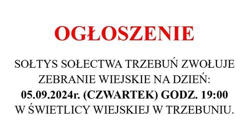 Zebranie wiejskie w Trzebuniu