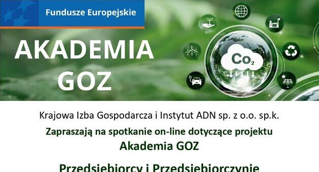 Krajowa Izba Gospodarcza i Instytut ADN sp. z o.o. sp.k. Zapraszają na spotkanie on-line dotyczące projektu Akademia GOZ