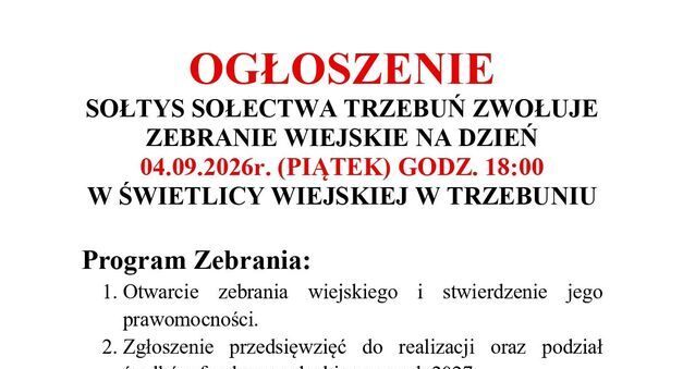 Zebranie Wiejskie w Trzebuniu