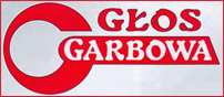 czerwone logo napis Głos Garbowa
