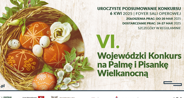 plakat informacyjny do konkursu na palmę i pisankę wielkanocna 2025