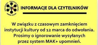 Wykadrowana część plakatu - Informacje dla czytelników