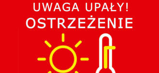 uwaga upały! ostrzeżenie- słońce i termometr