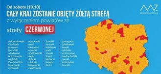 Grafika od soboty cały kraj zostanie objęty strefa zółtą