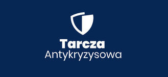 Logo Tarcza Antykryzysowa na granatowym tle