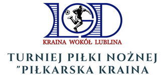 Kawałek plakatu: logo LGD Kraina Wokół Lublina: Zapraszamy na Turniej Piłki Nożnej "Piłkarska Kraina wokół Lublina