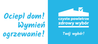 grafika z napisami ociepl dom! Wymień ogrzewanie!