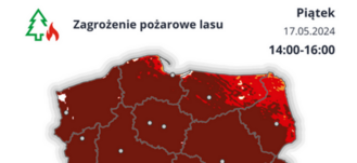 WYSOKIE ZAGROŻENIE POŻAROWE NA NASZYM TERENIE JAK RÓWNIEŻ NA OBSZARZE
PRAWIE CAŁEGO KRAJU