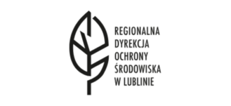 Logo Regionalnej Dyrekcji Ochrony Środowiska w Lublinie, przedstawiające graficzny element w formie liścia oraz napis.