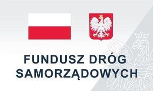 Godło polski i flaga polski z napisem fundusz dróg samorządowych