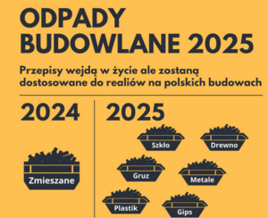 Od 1 stycznia 2025 roku obowiązuje selektywne  zbieranie  odpadów budowlanych oddawanych do GPSZOK Borzechów