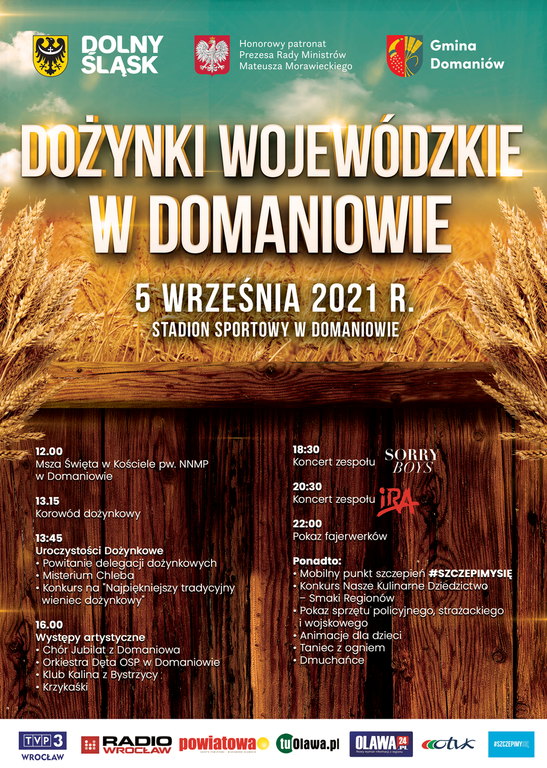  Zapraszamy na Dożynki Wojewódzkie w Domaniowie.