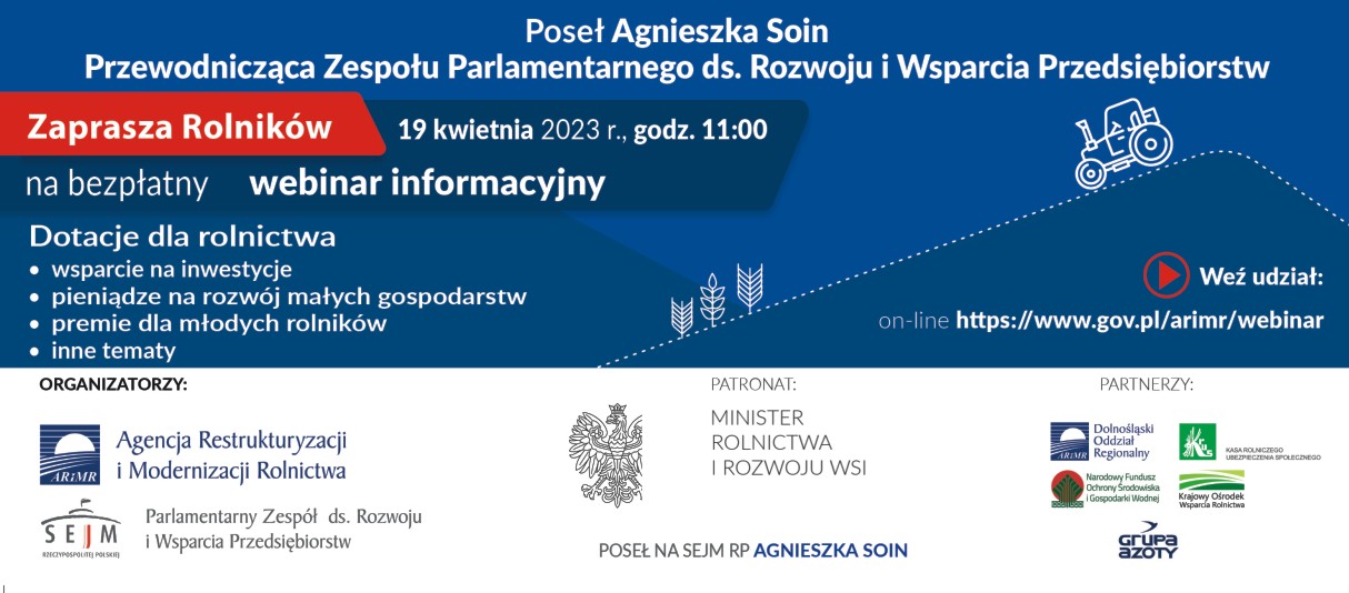 WEBINAR INFORMACYJNY DLA ROLNIKÓW 