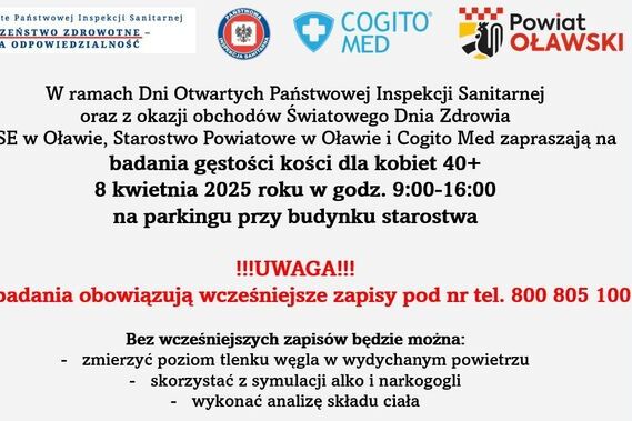 Zapraszamy na bezpłatne badania gęstości kości dla kobiet 40 +