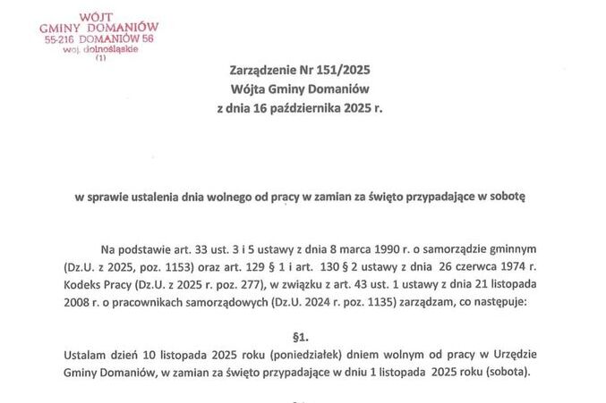Informacja dla mieszkańców