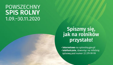 Na zdjęciu fragment plakatu informującego o Powszechnym Spisie Rolnym 2020