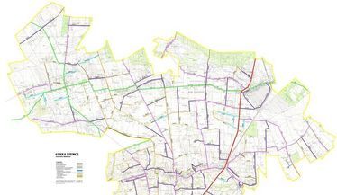 Grafika przedstawia mapę dróg gminy