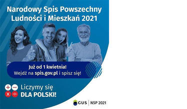 plakat "Narodowy Spis Powszechny Ludności i Mieszkań 2021"