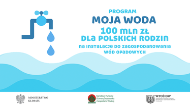 Grafika ogólna dotycząca programu Moja Woda z logotypami