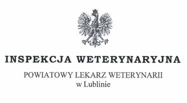 Godło państwowe z napisem Inspekcja Weterynaryjna Powiatowy Lekarz Weterynarii w Lublinie