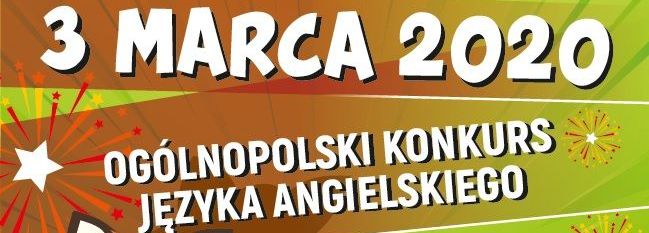 Część plakatu -  KONKURS JĘZYKA ANGIELSKIEGO 2020