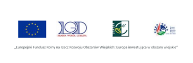 Zdjęcie przedstawia cztery logo: flagę Unii Europejskiej, logo ARiMR, logo KRUS i logo PROW z podpisem "Europejski Fundusz Rolny na rzecz Rozwoju Obszarów Wiejskich: Europa inwestująca w obszary wiejskie".
