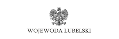 Logo Wojewody Lubelskiego z orłem w koronie - symbolem Polski, umieszczonym nad napisem "WOJEWODA LUBELSKI".