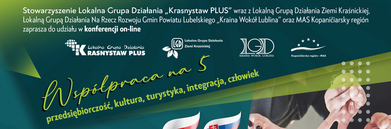 Zdjęcie 1: Plakat wydarzenia z flagami Polski i Unii Europejskiej, datą "27 maja" oraz godziną "10-14". Zawiera teksty i logo programu unijnego.
