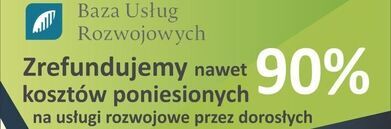 Plakat promocyjny z grafiką mapy Polski, akcentujący w województwie lubelskim, z informacjami o kursach i dotacjach, dane kontaktowe i kody QR.