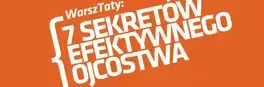 Baner z napisem "Warsztat z Zarządzania Efektywnością Osobistą" na pomarańczowym tle z perspektywicznym tekstem tworzącym efekt 3D.