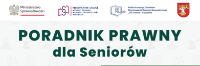 Logotypy i napis Poradnik Prawny dla Seniorów