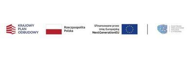 Na obrazie znajdują się logotypy: Krajowego Planu Odbudowy, Rzeczpospolitej Polskiej, Unii Europejskiej, NextGenerationEU oraz Centrum Projektów Polska Cyfrowa na białym tle.