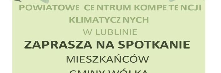Plakat promujący spotkanie w Lublinie o tematyce ekologicznej, dotyczące efektywności energetycznej i ochrony środowiska. Zawiera datę, miejsce i tematy szkolenia, a także logotypy organizatorów i elementy roślinne.