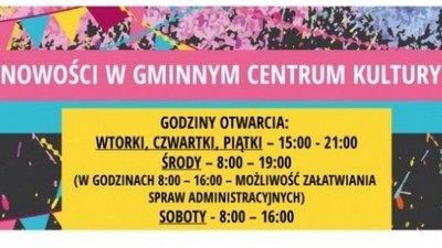 Nowości w Gminnym Centrum Kultury!