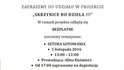 Zapraszamy do udziału w projekcie SKRZYNICE DO DZIEŁA!!!