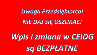 Uwaga na fałszywe nakazy wpłaty za wpis do CEIDG