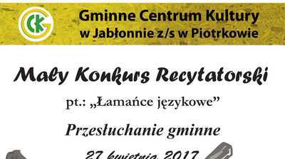  Przesłuchania gminne Małego Konkursu Recytatorskiego