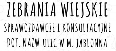 Zebrania wiejskie dot. zmiany nazwy miejscowości i nadania ulic w Jabłonnie