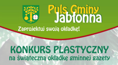 Fragment okładki gazety Puls Gminy Jabłonna z logo gminy na zielonym tle