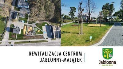 Zdjęcia z lotu ptaka centrum Jabłonny, Rewitalizacja centrum Jabłonny-Majątek, herb gminy