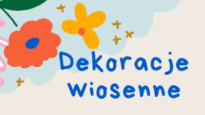 rysunek kwiatów, tekst dekoracje wiosenne