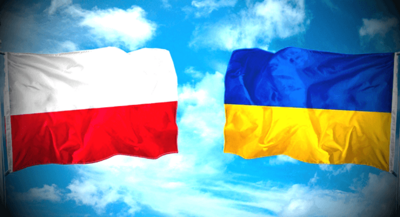 flagi Polski i Ukrainy