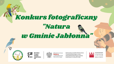 grafika, tekst konkurs fotograficzny natura w gminie Jabłonna