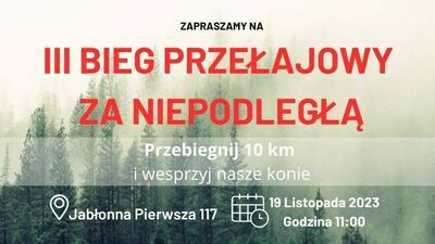 Kawałek plakatu III bieg przełajowy za niepodległą