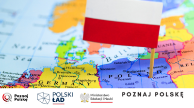 Mapa Europy z flagą Polski