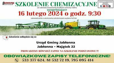 plakat szkolenie chemizacyjne z informacjami