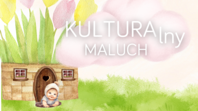 fragment plakatu z kwiatami, dzieckiem